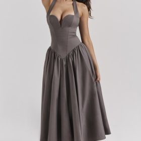 Coquette Smoke Halter Midi Dress - Image 8