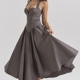 Coquette Smoke Halter Midi Dress - Image 9