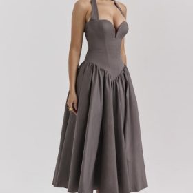 Coquette Smoke Halter Midi Dress - Image 11