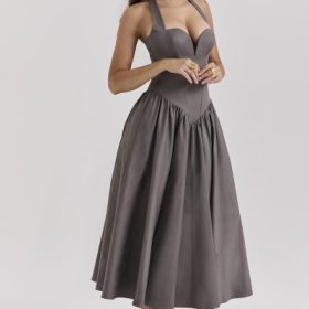 Coquette Smoke Halter Midi Dress - Image 12