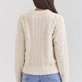 Jasper Cream Chunky Cable Knit Sweater
