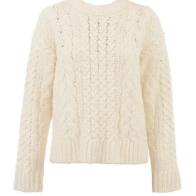 Jasper Cream Chunky Cable Knit Sweater - Image 2