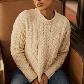 Jasper Cream Chunky Cable Knit Sweater - Image 6