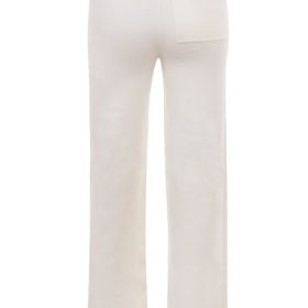 Vanna Off White Cotton Knitted Trousers - Image 4