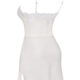 Soraya Ivory Satin Slip Dress - Image 3