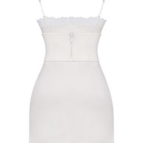 Soraya Ivory Satin Slip Dress - Image 4