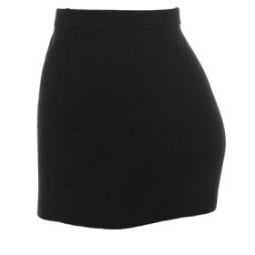 Avril Black Cashmere Mini Skirt - Image 3