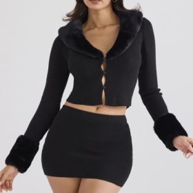 Avril Black Cashmere Mini Skirt - Image 10