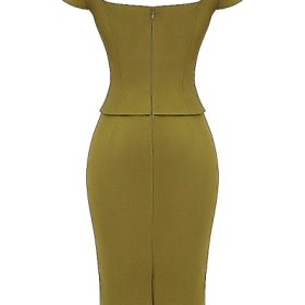 Layana Olive Corset Midi Dress - Image 4