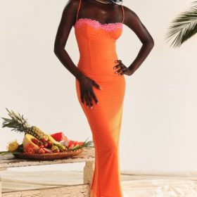 Aiza Flame Orange Maxi Dress