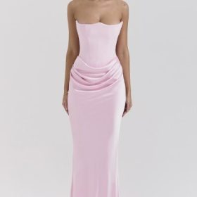 Persephone Rose Shadow Strapless Corset Maxi Dress - Image 5