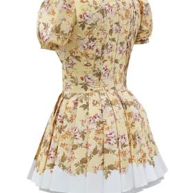 Imani Honeyflower Print Pleated Cotton Mini Dress - Image 3
