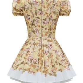 Imani Honeyflower Print Pleated Cotton Mini Dress - Image 4