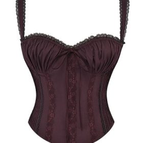 Gini Rich Brown Lace Back Corset - Image 2