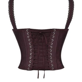 Gini Rich Brown Lace Back Corset - Image 4