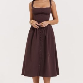 Tatiana Rich Brown Midi Sundress - Image 7