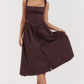 Tatiana Rich Brown Midi Sundress - Image 8