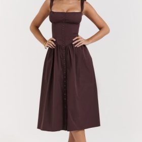 Tatiana Rich Brown Midi Sundress - Image 9
