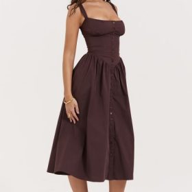 Tatiana Rich Brown Midi Sundress - Image 14
