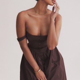 Tatiana Rich Brown Midi Sundress - Image 17