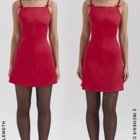 Dainty Scarlet Square Neck A-Line Mini Dress - Image 3