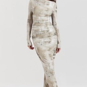 Lanetta Pale Sage Print Maxi Dress - Image 5