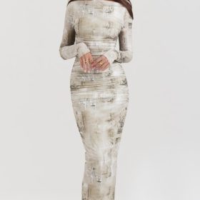 Lanetta Pale Sage Print Maxi Dress - Image 8