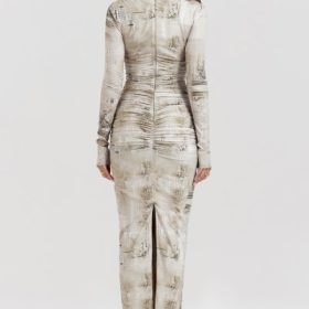 Lanetta Pale Sage Print Maxi Dress - Image 11