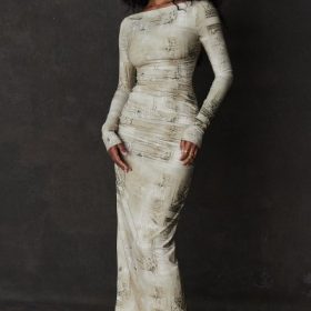 Lanetta Pale Sage Print Maxi Dress - Image 17