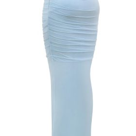 Cassidy Bluebell Fluted Hem Maxi Skirt - Image 3