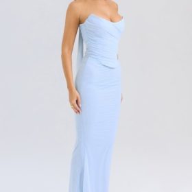 Cassidy Bluebell Fluted Hem Maxi Skirt - Image 9