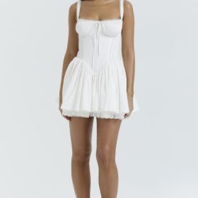 Pietra White Corset Mini Dress - Image 7