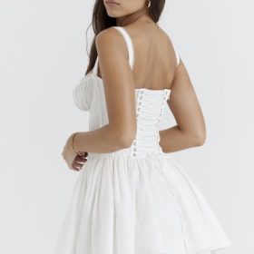Pietra White Corset Mini Dress - Image 13