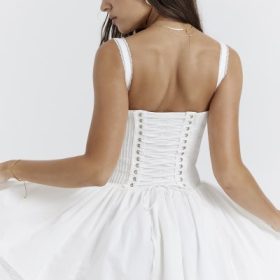 Pietra White Corset Mini Dress - Image 14