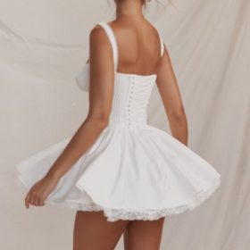 Pietra White Corset Mini Dress - Image 20