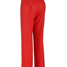 Elenaora Scarlet Vegan Leather Trousers - Image 3
