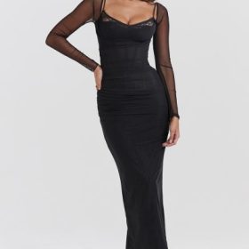 Katarina Black Maxi Dress - Image 5