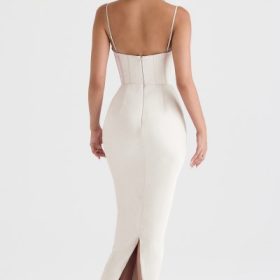 Charmaine Ivory Corset Maxi Dress - Image 11