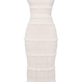 Solana Ivory Sequin Pleat Maxi Dress - Image 2