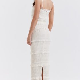 Solana Ivory Sequin Pleat Maxi Dress - Image 13