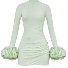 Camilla Pistachio Ruffle Cuff Mini Dress - Image 2