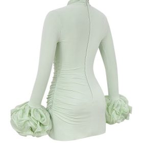 Camilla Pistachio Ruffle Cuff Mini Dress - Image 3