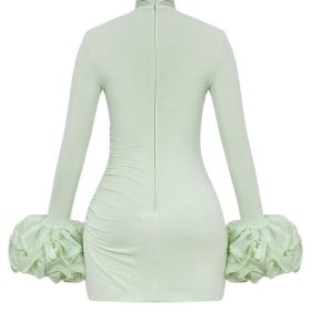 Camilla Pistachio Ruffle Cuff Mini Dress - Image 4