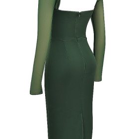 Ellica Emerald Green Midi Dress - Image 3