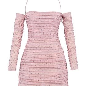 Estella Soft Pink Crystallised Dress - Image 2