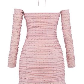 Estella Soft Pink Crystallised Dress - Image 4