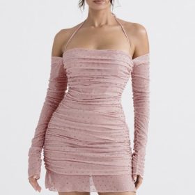 Estella Soft Pink Crystallised Dress - Image 5