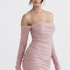 Estella Soft Pink Crystallised Dress - Image 11