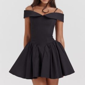 Elida Black Off Shoulder Mini Dress - Image 5