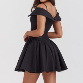 Elida Black Off Shoulder Mini Dress - Image 11